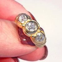 Art Nouveau 3 Stone Diamond Ring